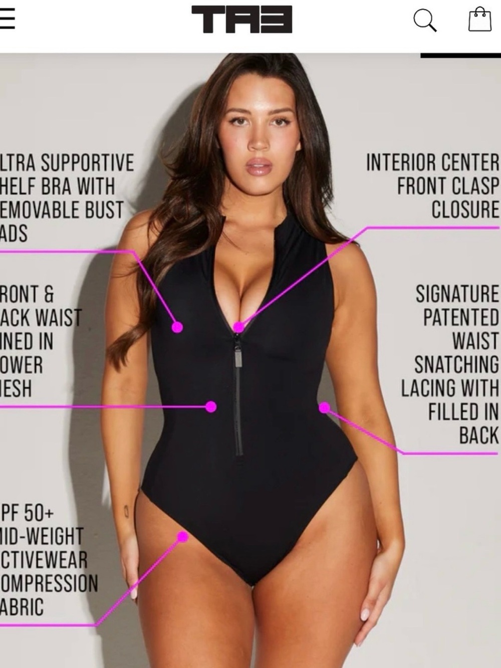 TA3 Sleeveless Surfy Swimsuit - Picture 2 of 9